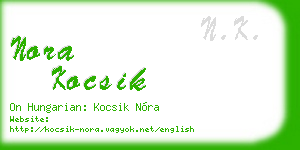 nora kocsik business card