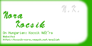 nora kocsik business card